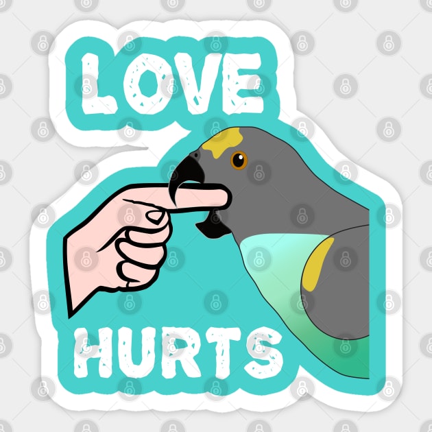 Love Hurts Meyers Parrot Sticker by Einstein Parrot